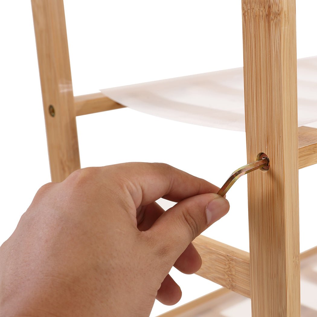 10 - Tier Bamboo Shoe Rack Storage 80cm Wide with PVC Mats - Natural - Rivercity House & Home Co. (ABN 18 642 972 209) - Affordable Modern Furniture Australia