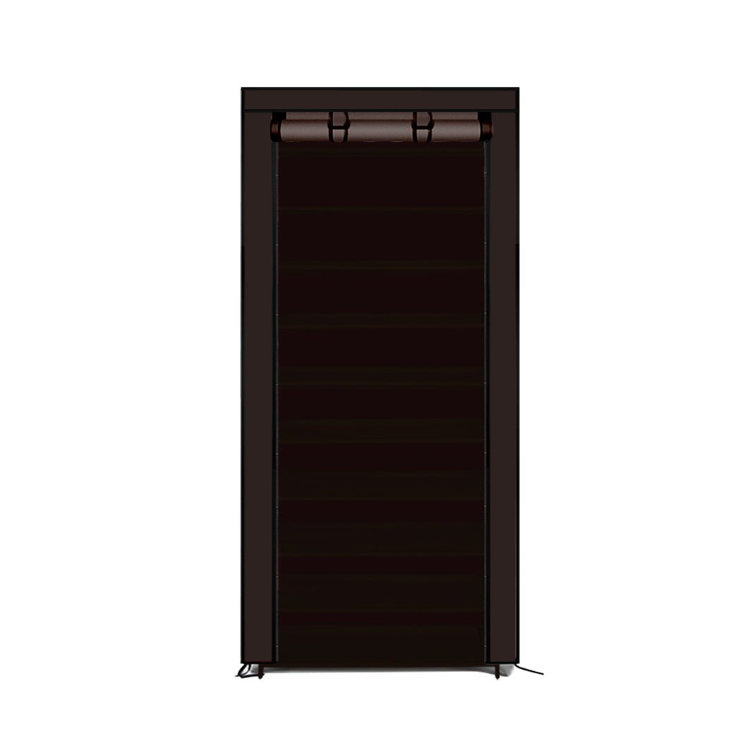 10 Tier Portable Shoe Rack Storage for 50 Pairs - Brown - Rivercity House & Home Co. (ABN 18 642 972 209) - Affordable Modern Furniture Australia