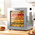 10-Tray Stainless Steel Food Dehydrator with Glass Door 850W - Silver