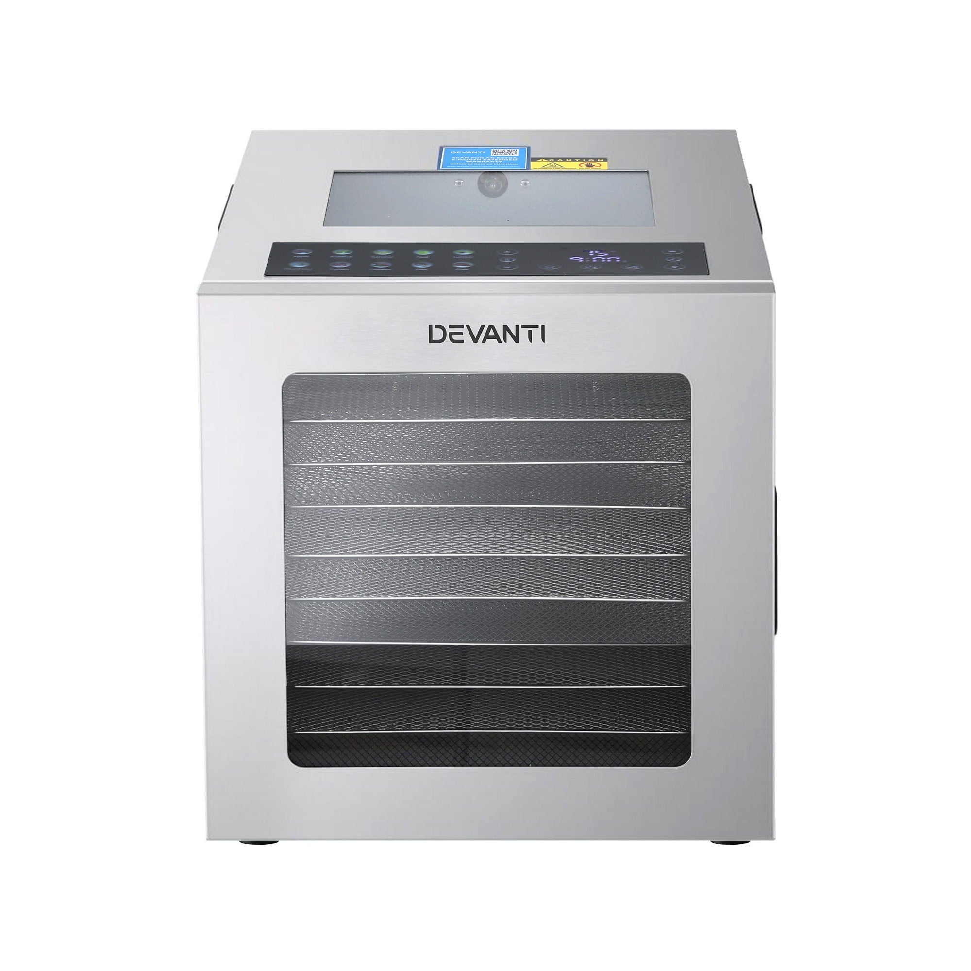 10 Trays Food Dehydrator Stainless Steel Visible Glass Door 850W - Appliances > Kitchen Appliances > Food Dehydrators - Rivercity House & Home Co. (ABN 18 642 972 209) - Affordable Modern Furniture Australia