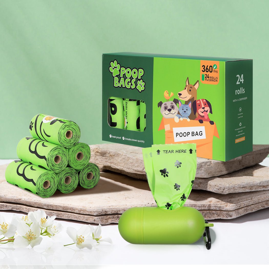 100% Compostable Biobased Dog Poop Bags with Dispenser - Green - Rivercity House & Home Co. (ABN 18 642 972 209) - Affordable Modern Furniture Australia