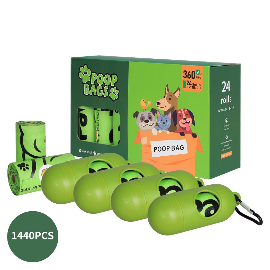 100% Compostable Biobased Dog Poop Bags with Dispenser - Green - Rivercity House & Home Co. (ABN 18 642 972 209) - Affordable Modern Furniture Australia
