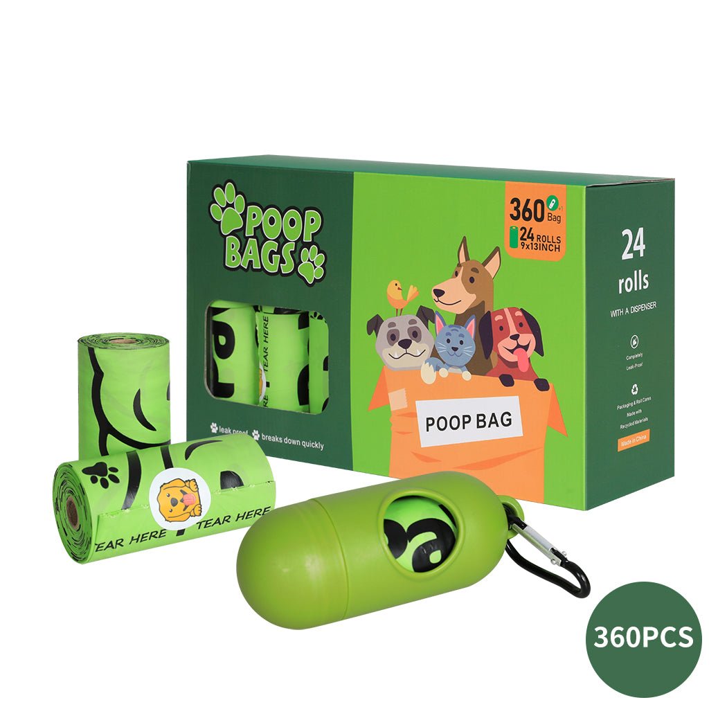 100% Compostable Biobased Dog Poop Bags with Dispenser - Green - Rivercity House & Home Co. (ABN 18 642 972 209) - Affordable Modern Furniture Australia