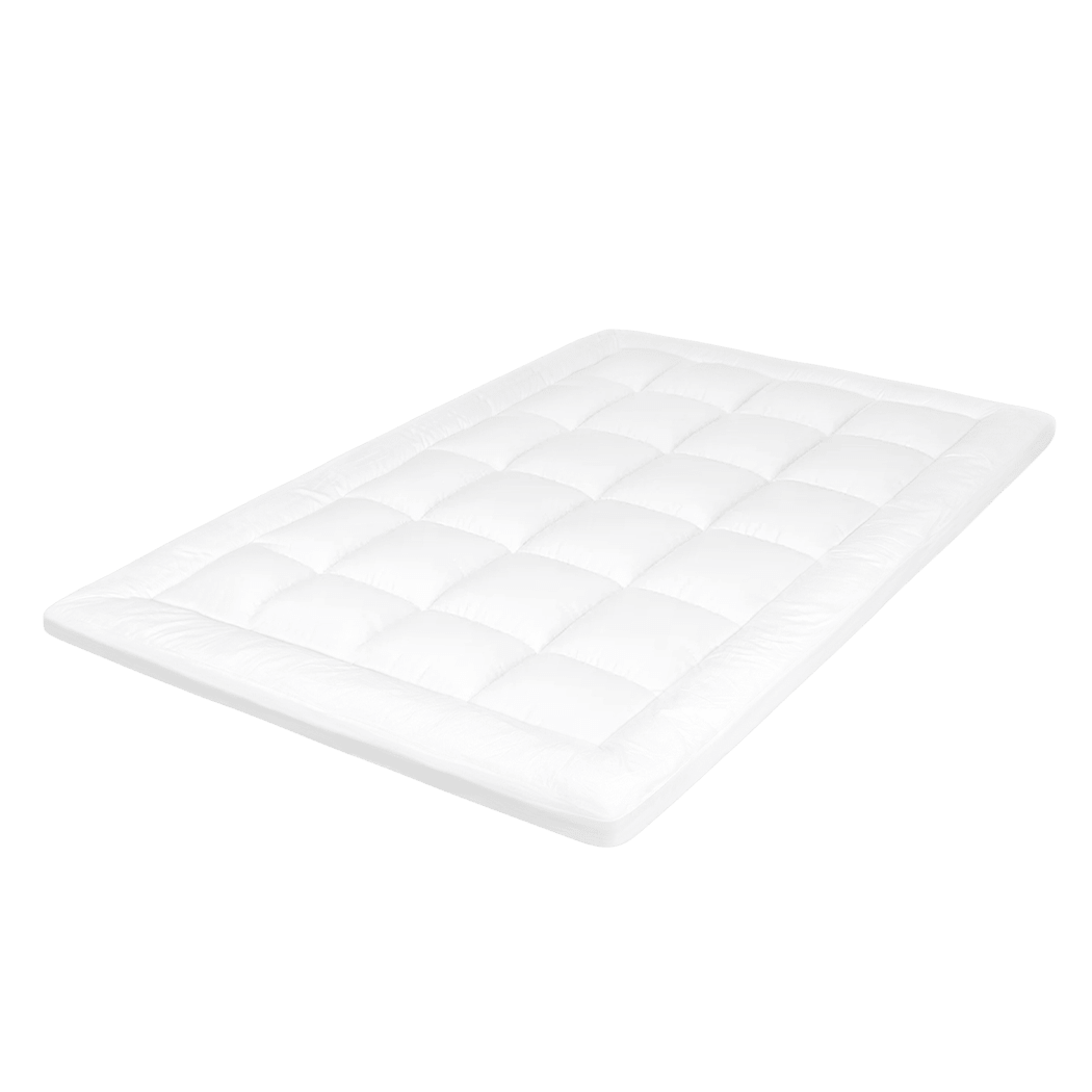 1000GSM Bamboo Pillowtop Mattress Topper Double - White - Rivercity House & Home Co. (ABN 18 642 972 209) - Affordable Modern Furniture Australia