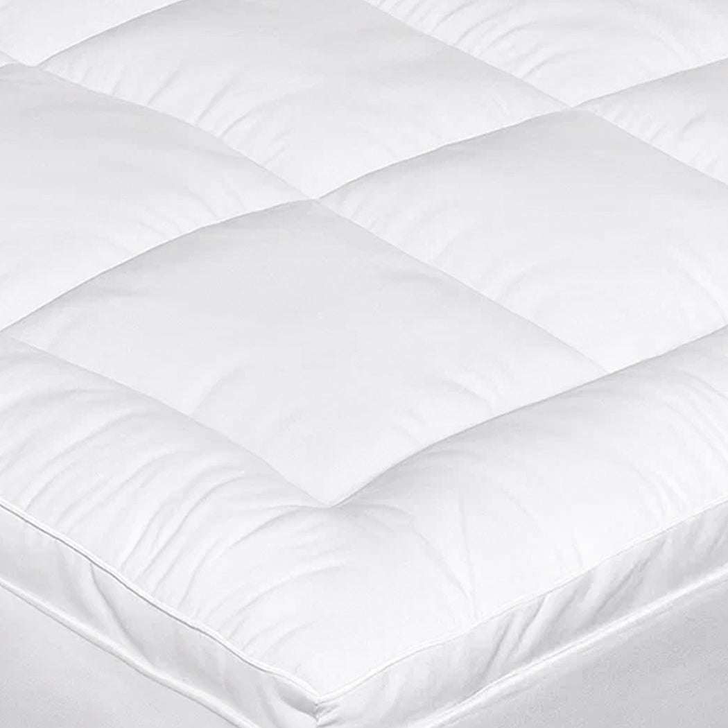 1000GSM Bamboo Pillowtop Mattress Topper Double - White - Rivercity House & Home Co. (ABN 18 642 972 209) - Affordable Modern Furniture Australia