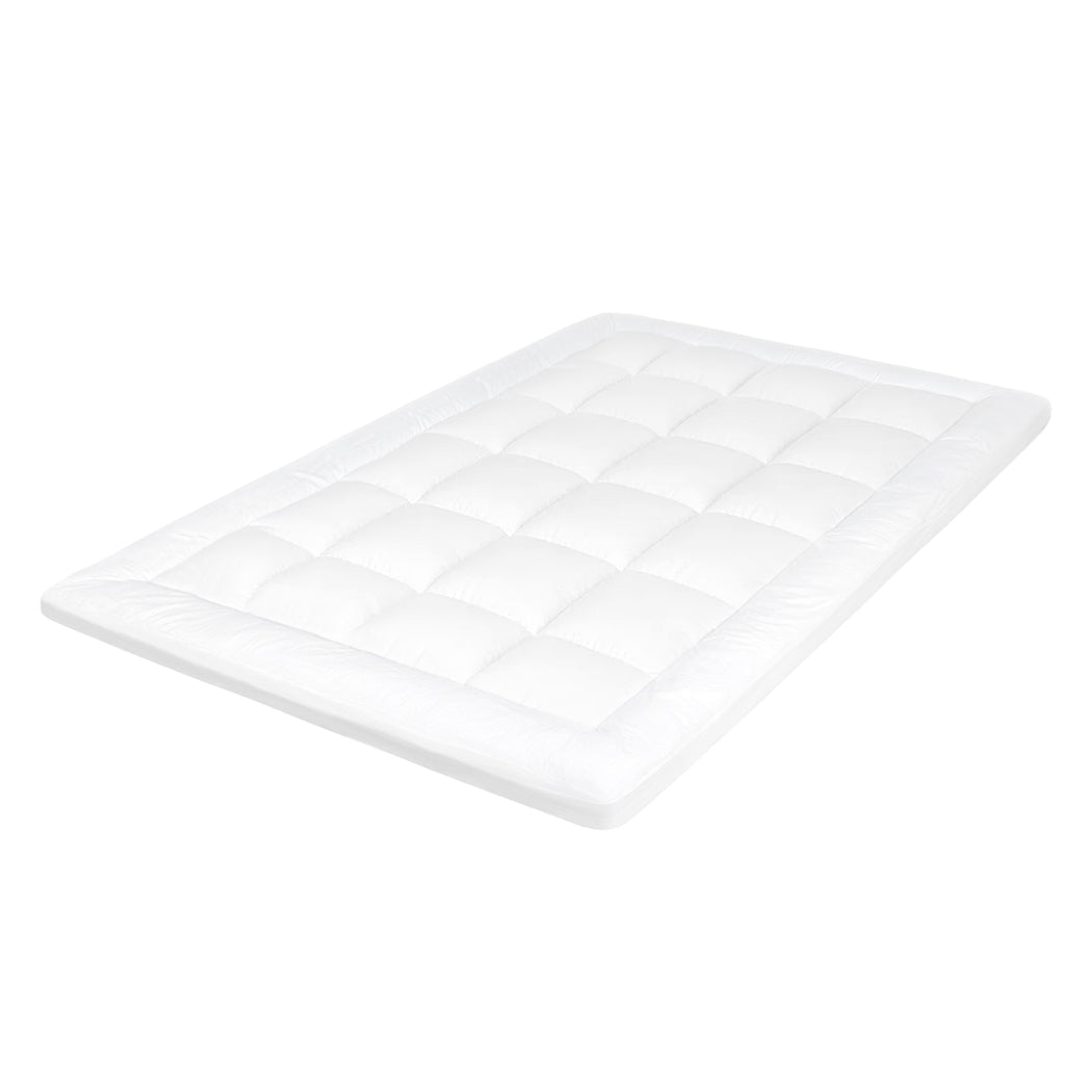 1000GSM Bamboo Pillowtop Mattress Topper Double - White - Rivercity House & Home Co. (ABN 18 642 972 209) - Affordable Modern Furniture Australia