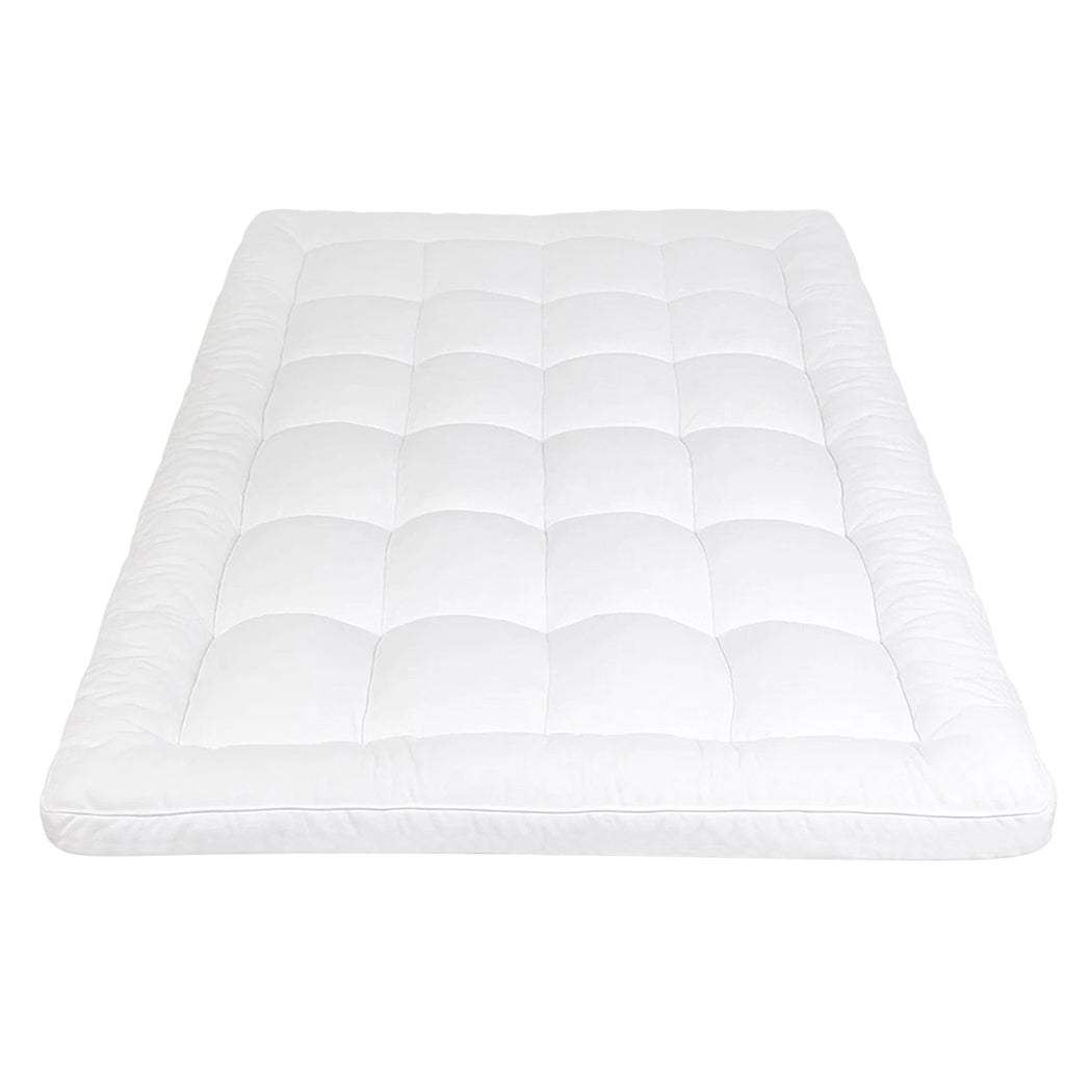 1000GSM Bamboo Pillowtop Mattress Topper Queen - White - Rivercity House & Home Co. (ABN 18 642 972 209) - Affordable Modern Furniture Australia
