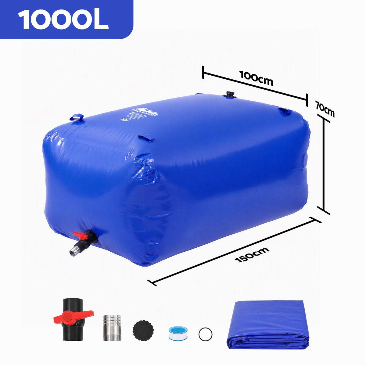 1000L Portable Water Bladder Storage Tank for Camping Outdoor - Blue - Outdoor Recreation > Camping > Camping Appliances - Rivercity House & Home Co. (ABN 18 642 972 209) - Affordable Modern Furniture Australia