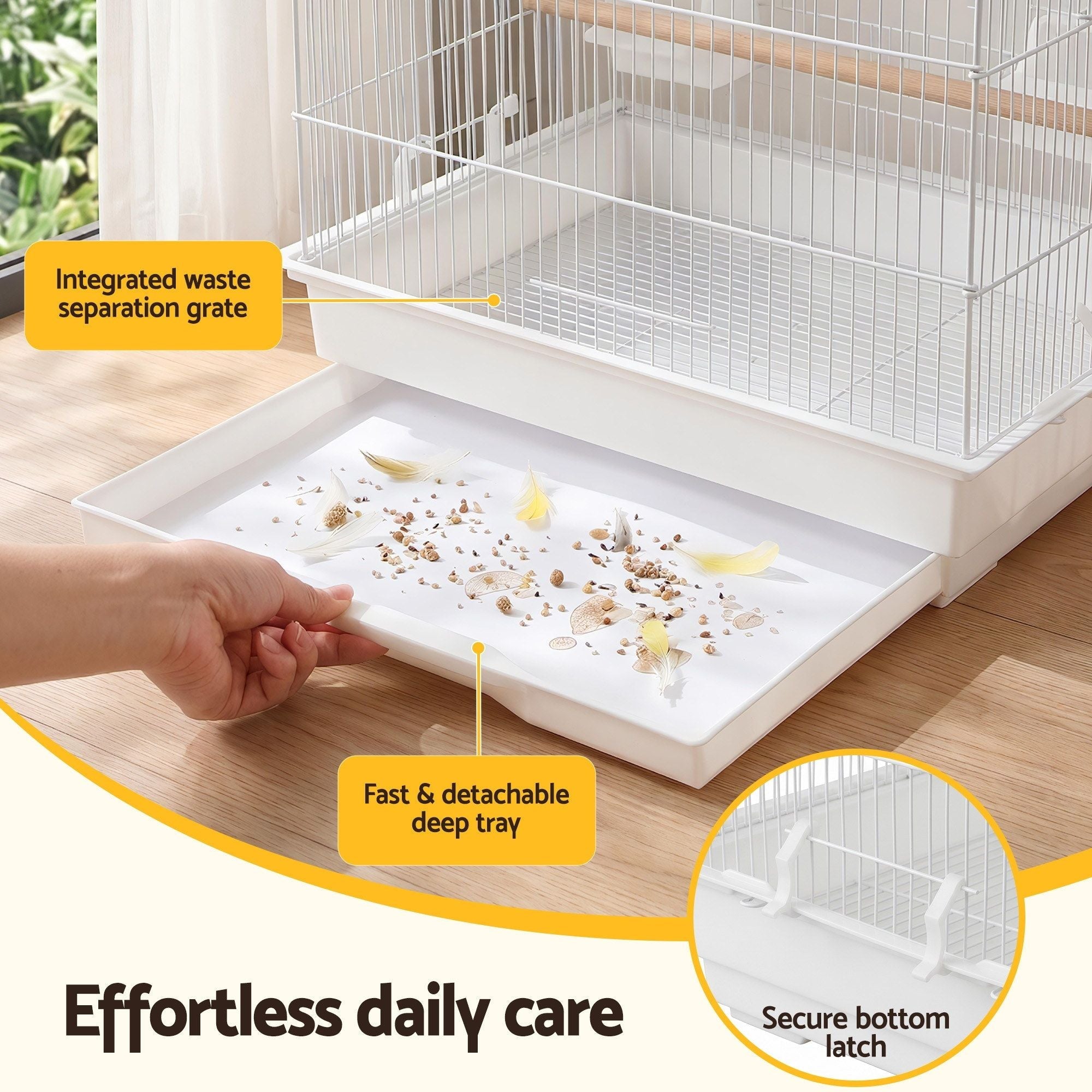 100cm Bird Cage Aviary for Parrot and Budgie with Multiple Doors and Feeders - White - Pet Care > Bird > Bird Cage Accessories - Rivercity House & Home Co. (ABN 18 642 972 209) - Affordable Modern Furniture Australia