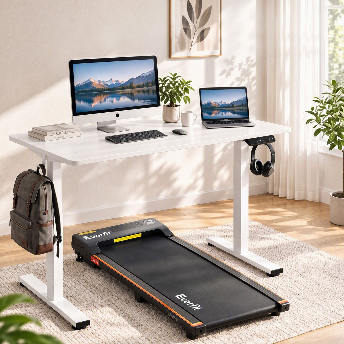 100cm Motorised Standing Desk Treadmill for Home Office - White - Furniture > Office > Desks - Rivercity House & Home Co. (ABN 18 642 972 209) - Affordable Modern Furniture Australia