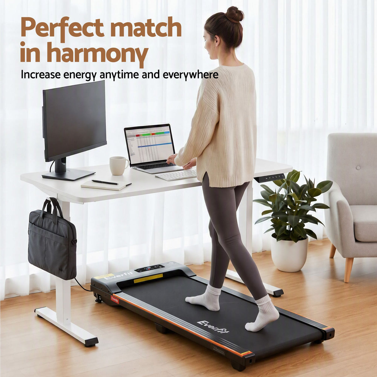 100cm Motorised Standing Desk Treadmill for Home Office - White - Furniture > Office > Desks - Rivercity House & Home Co. (ABN 18 642 972 209) - Affordable Modern Furniture Australia