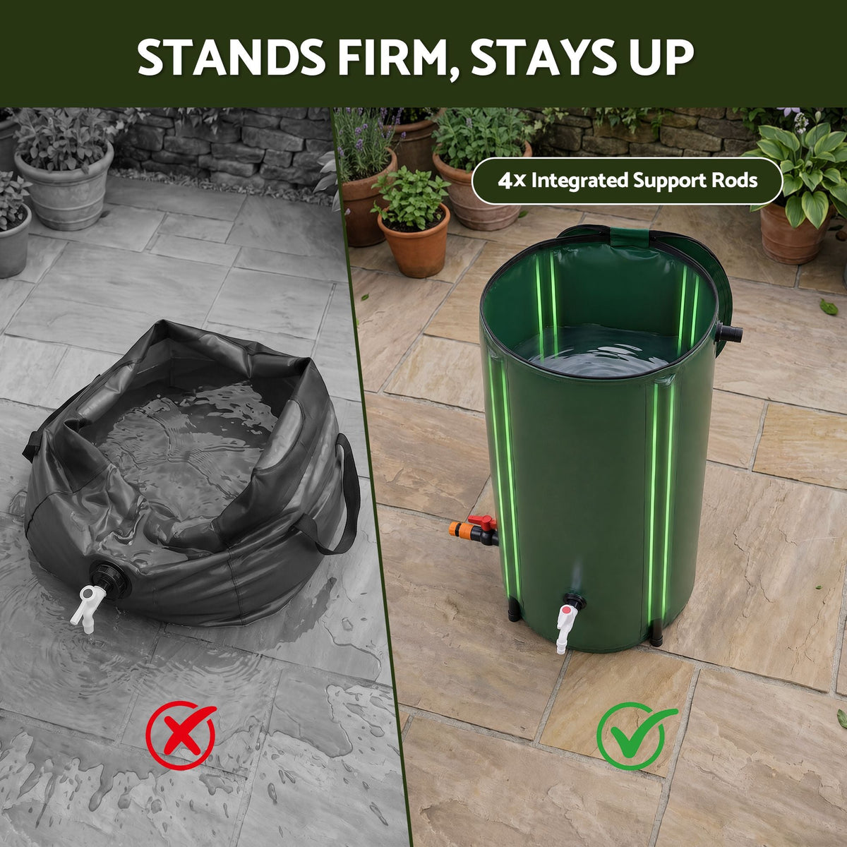 100L/22Gal Collapsible Rain Barrel Water Storage Tank for Garden Irrigation - Outdoor Recreation > Camping > Camping Appliances - Rivercity House & Home Co. (ABN 18 642 972 209) - Affordable Modern Furniture Australia