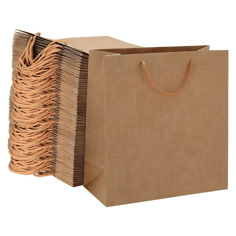 100pcs Bulk Kraft Paper Bags Pack Brown Shopping Retail Gift Bags Reusable Brown - Commercial > Packaging - Rivercity House & Home Co. (ABN 18 642 972 209) - Affordable Modern Furniture Australia