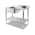 Stainless Steel Sink Bench 100x60cm 304 - Silver