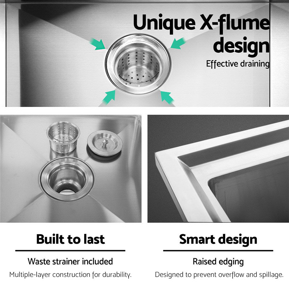 100x60cm Stainless Steel Sink Bench Kitchen 304 - Furniture > Dining > Kitchen Sinks - Rivercity House & Home Co. (ABN 18 642 972 209) - Affordable Modern Furniture Australia