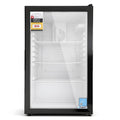 105L Bar Fridge with Glass Door and Adjustable Shelves - Black