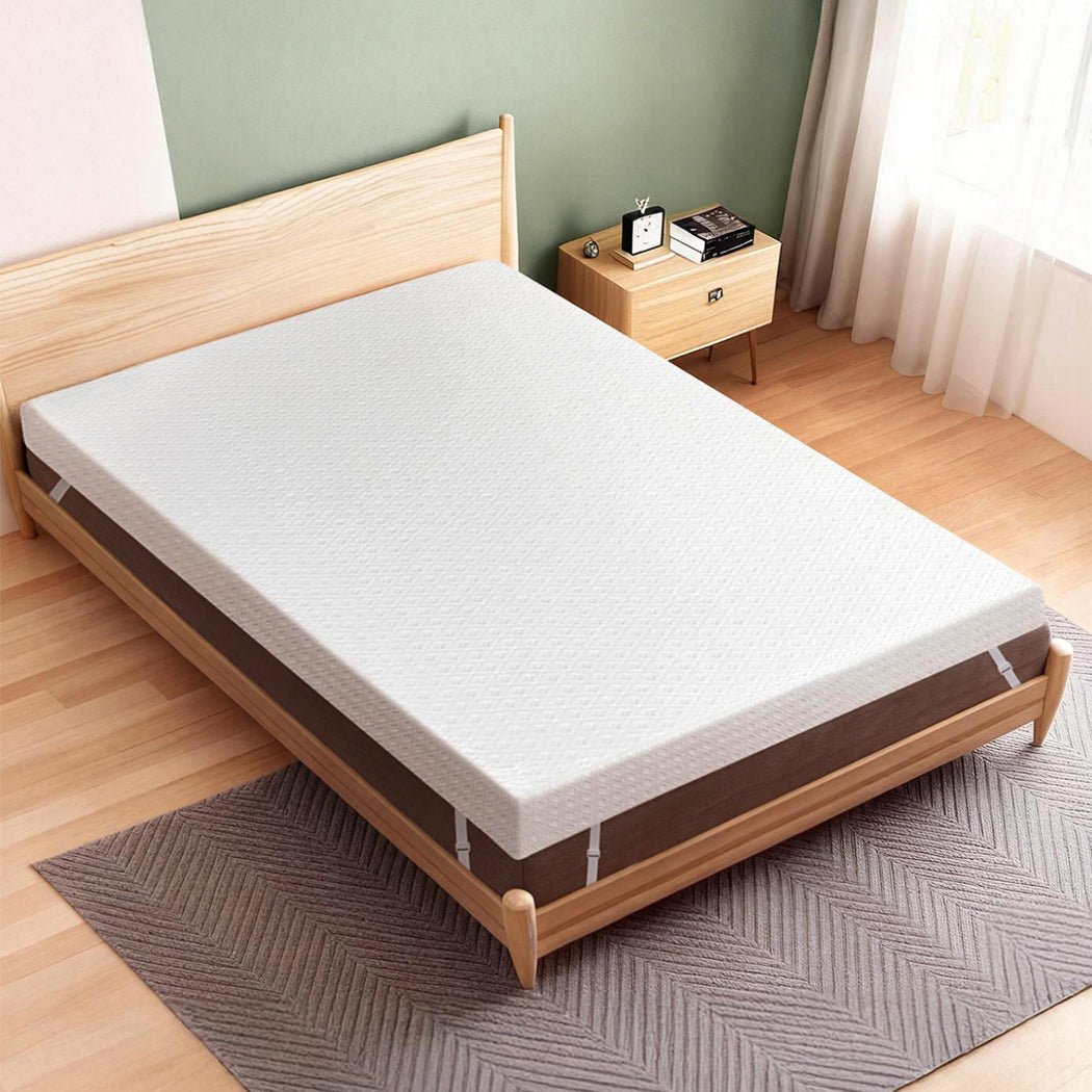 10cm Dual - Layer Gel Bamboo Charcoal Memory Foam Mattress Topper - White - Rivercity House & Home Co. (ABN 18 642 972 209) - Affordable Modern Furniture Australia