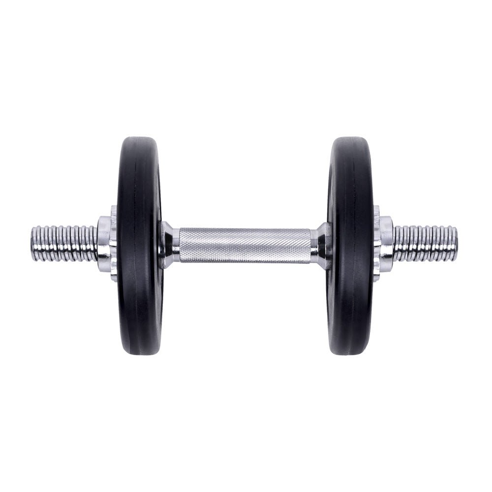 10kg Adjustable Dumbbell Set with Weight Plates - Black and Silver - Sports & Fitness > Exercise, Gym & Fitness > Free Weights - Rivercity House & Home Co. (ABN 18 642 972 209) - Affordable Modern Furniture Australia