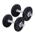 10kg Adjustable Dumbbell Set with Weight Plates - Black and Silver