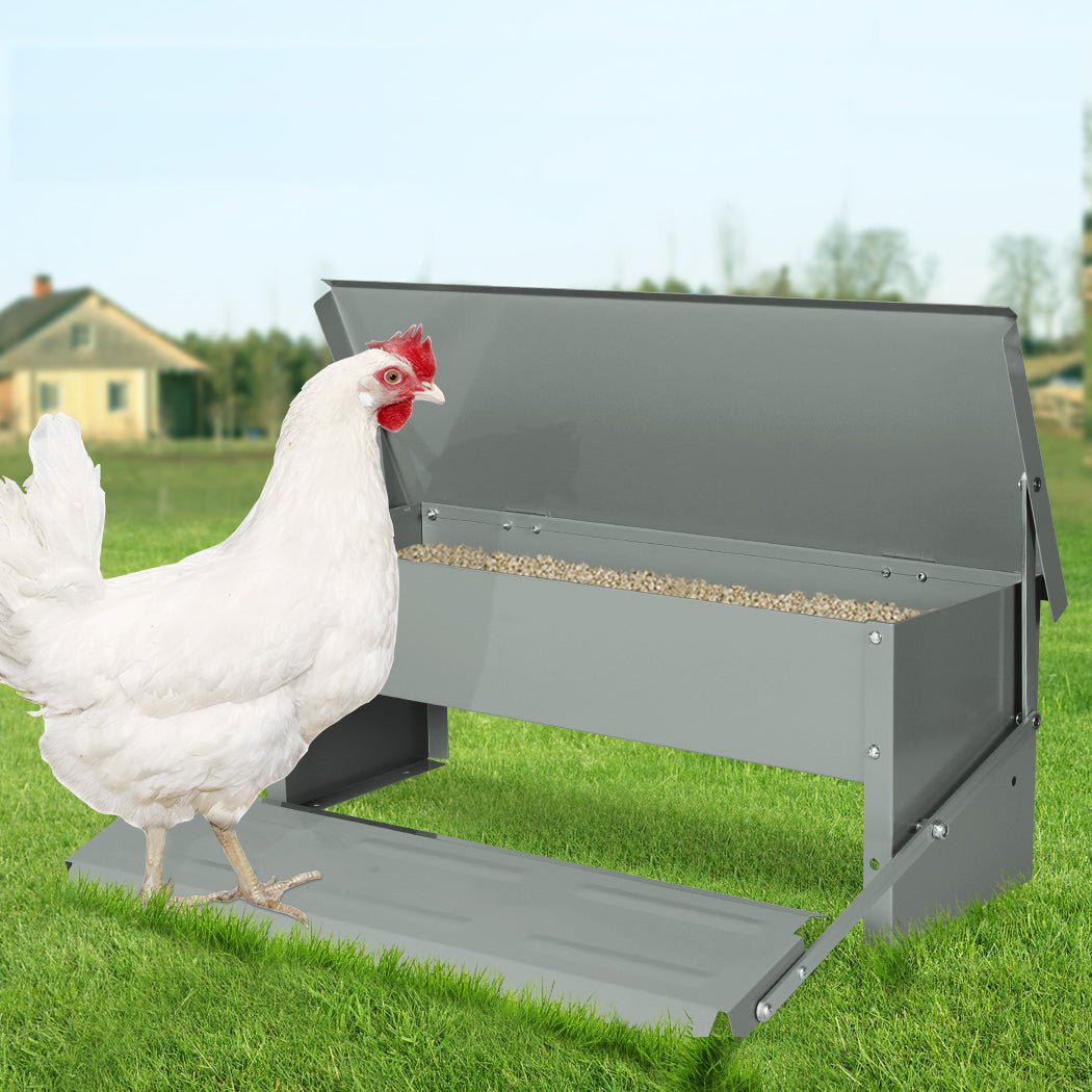 10KG Automatic Chicken Feeder with Large Capacity - Silver - Rivercity House & Home Co. (ABN 18 642 972 209) - Affordable Modern Furniture Australia