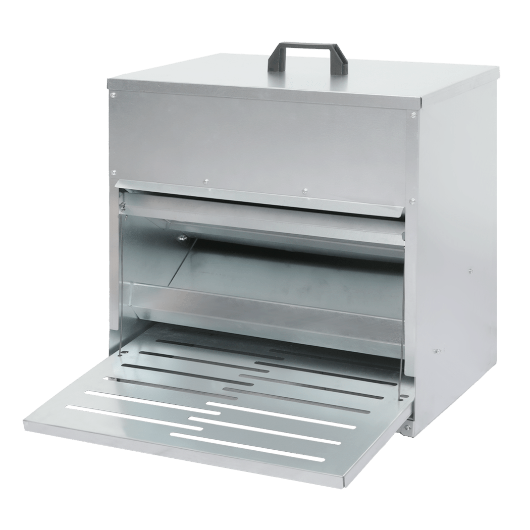 10KG Automatic Chicken Feeder with Step Pedal - Galvanised Steel Silver - Rivercity House & Home Co. (ABN 18 642 972 209) - Affordable Modern Furniture Australia