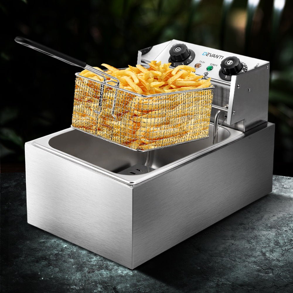 10L Electric Commercial Deep Fryer Single Basket 2200W - Appliances > Kitchen Appliances > Deep Fryers - Rivercity House & Home Co. (ABN 18 642 972 209) - Affordable Modern Furniture Australia