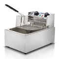 10L Commercial Electric Deep Fryer Single Basket 2200W - Silver