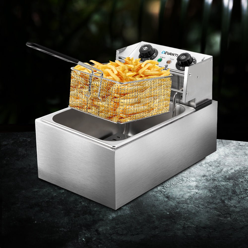 10L Electric Commercial Deep Fryer Single Basket 2200W - Appliances > Kitchen Appliances > Deep Fryers - Rivercity House & Home Co. (ABN 18 642 972 209) - Affordable Modern Furniture Australia