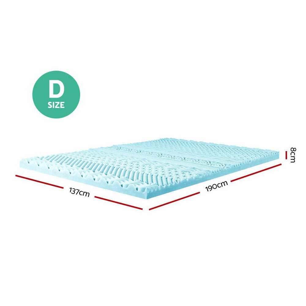 11 - zone Memory Foam Mattress Topper 8cm - Double - Rivercity House & Home Co. (ABN 18 642 972 209) - Affordable Modern Furniture Australia