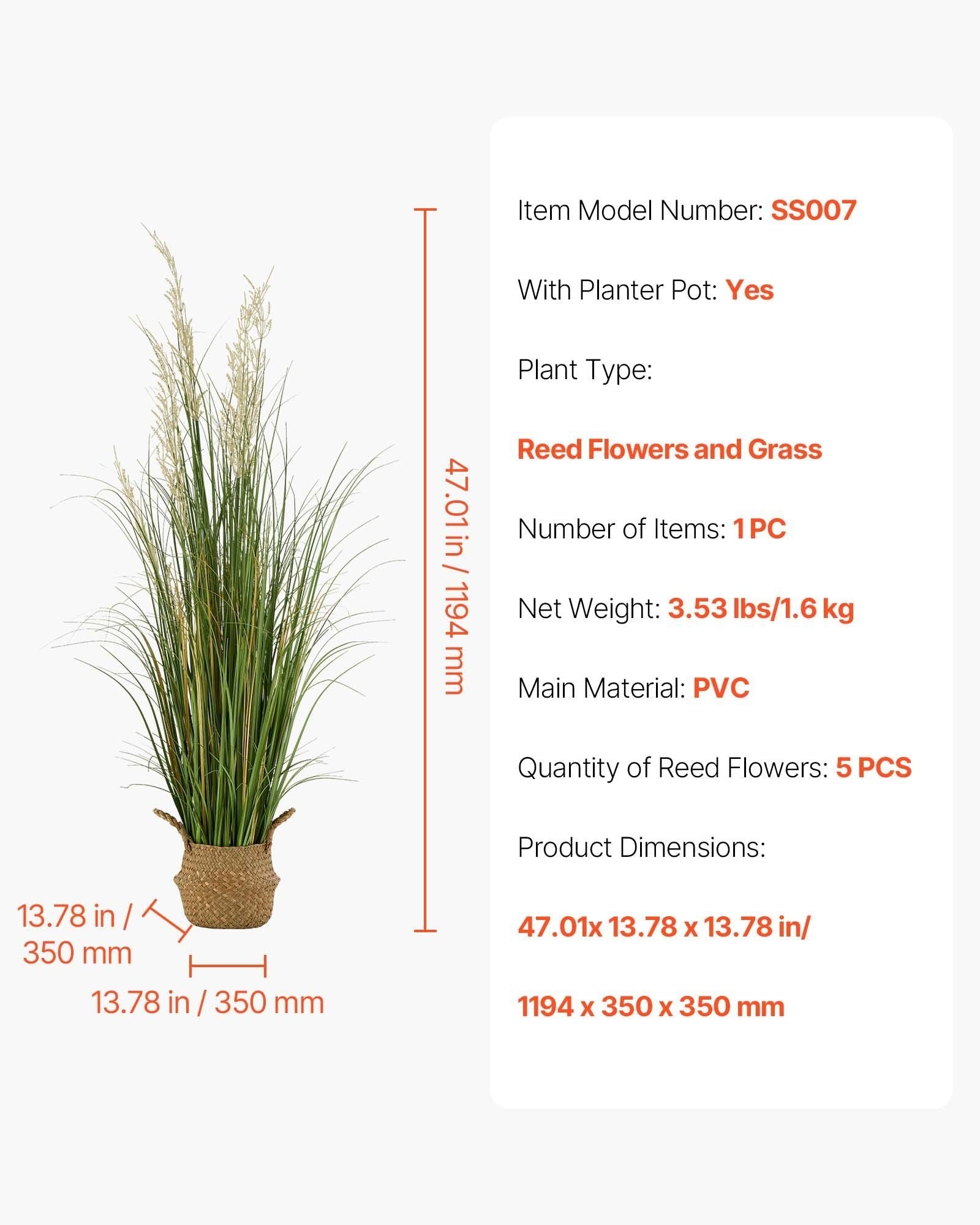 1194mm Artificial Reed Grass Plant in Pot for Indoor Outdoor Décor - Green - Home & Garden > Artificial Plants > Artificial Wall Plants - Rivercity House & Home Co. (ABN 18 642 972 209) - Affordable Modern Furniture Australia