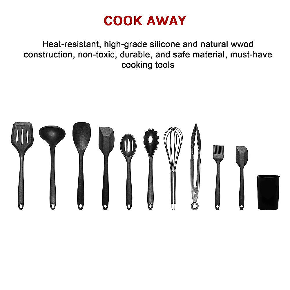 11pcs Kitchen Utensil Set Silicone Heat - Resistant Non - Stick Kitchen Utensils kit - Home & Garden > Kitchenware > Kitchen Utensils - Rivercity House & Home Co. (ABN 18 642 972 209) - Affordable Modern Furniture Australia
