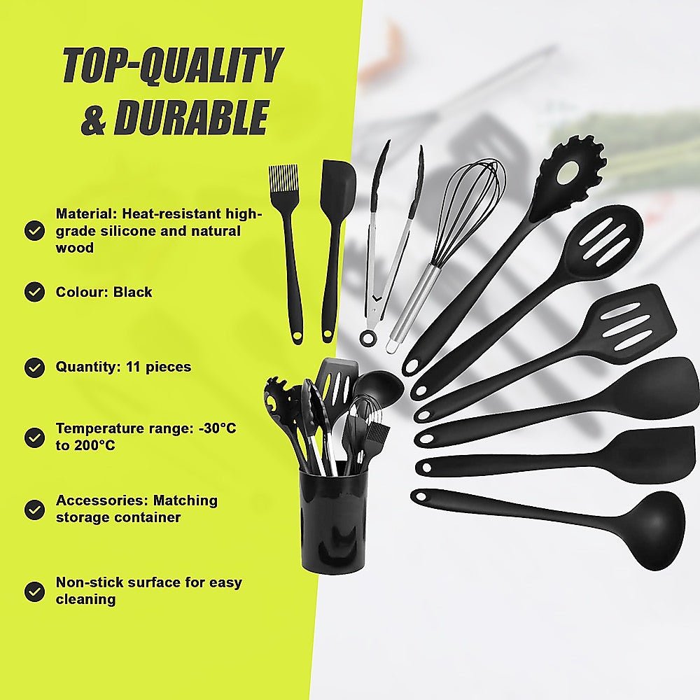 11pcs Kitchen Utensil Set Silicone Heat - Resistant Non - Stick Kitchen Utensils kit - Home & Garden > Kitchenware > Kitchen Utensils - Rivercity House & Home Co. (ABN 18 642 972 209) - Affordable Modern Furniture Australia