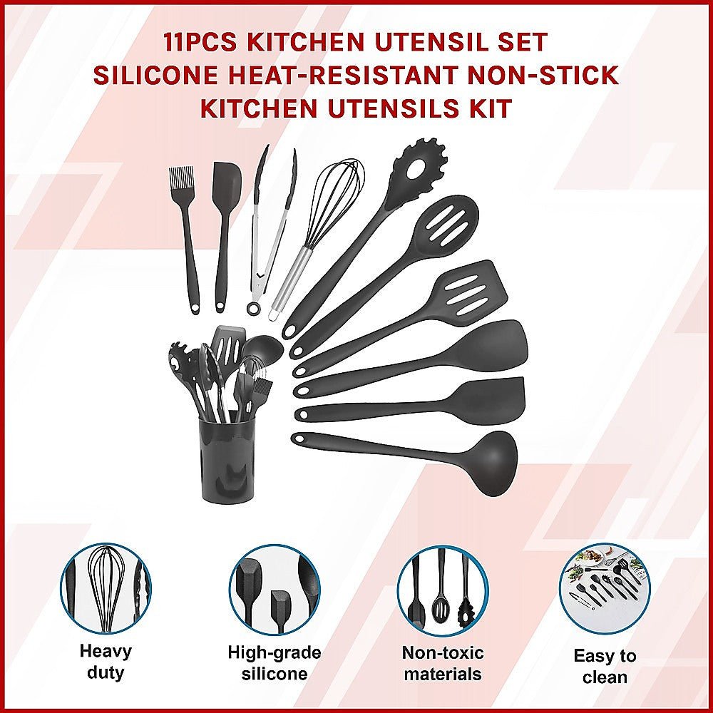 11pcs Kitchen Utensil Set Silicone Heat - Resistant Non - Stick Kitchen Utensils kit - Home & Garden > Kitchenware > Kitchen Utensils - Rivercity House & Home Co. (ABN 18 642 972 209) - Affordable Modern Furniture Australia