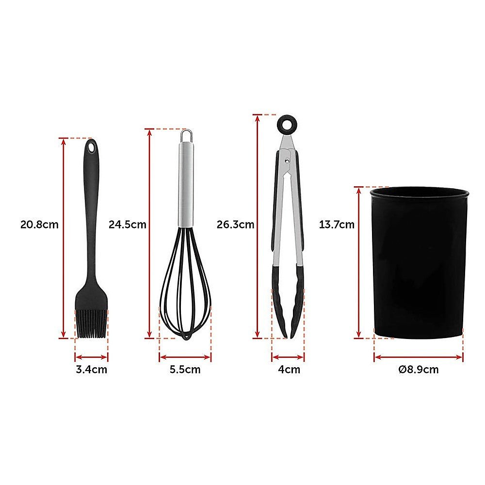 11pcs Kitchen Utensil Set Silicone Heat - Resistant Non - Stick Kitchen Utensils kit - Home & Garden > Kitchenware > Kitchen Utensils - Rivercity House & Home Co. (ABN 18 642 972 209) - Affordable Modern Furniture Australia