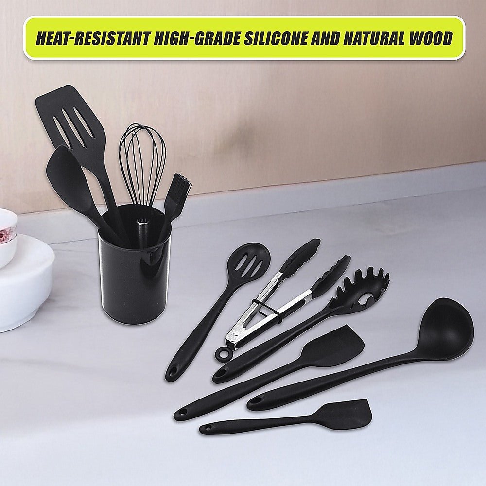 11pcs Kitchen Utensil Set Silicone Heat - Resistant Non - Stick Kitchen Utensils kit - Home & Garden > Kitchenware > Kitchen Utensils - Rivercity House & Home Co. (ABN 18 642 972 209) - Affordable Modern Furniture Australia