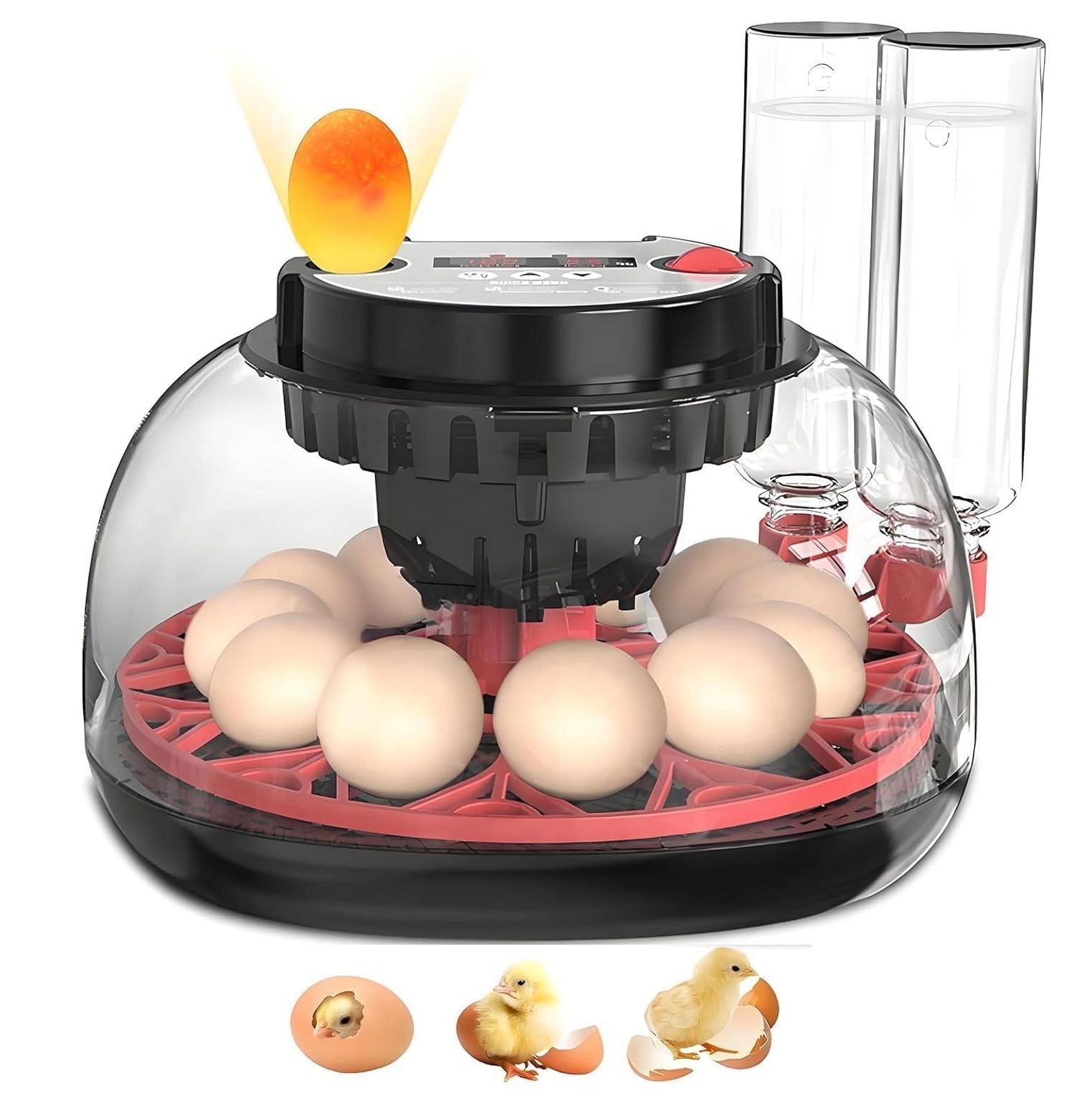 12 Egg Incubator with Automatic Turning, LED Display, Humidity & Temperature Control, Auto Water System, Built - in Egg Candler - White - Appliances > Aroma Diffusers & Humidifiers > Humidifiers - Rivercity House & Home Co. (ABN 18 642 972 209) - Affordable Modern Furniture Australia