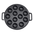 12 Holes Mini Dutch Pancake Cake Pan Cast Iron - Black