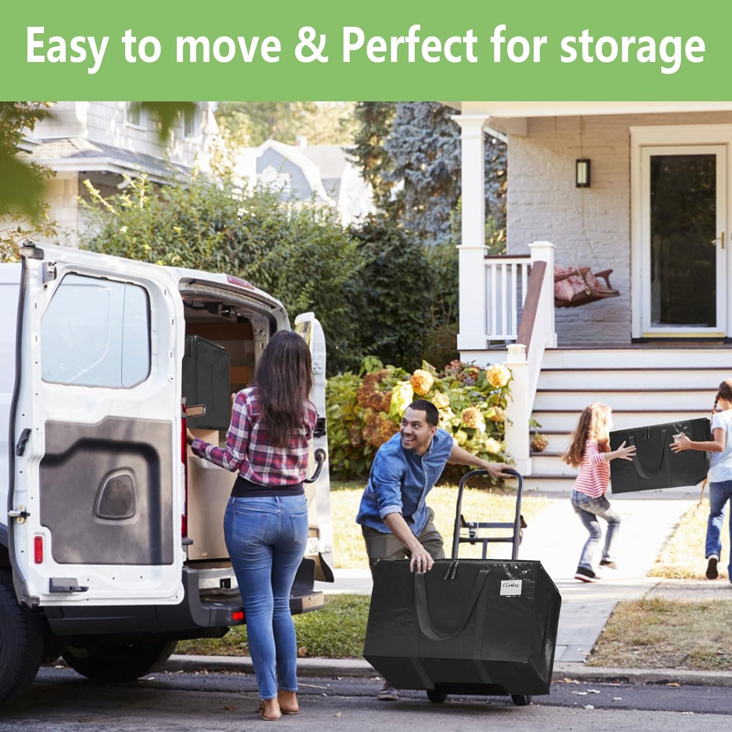 12 - Pack Large 95L Moving Storage Bags with Zippers & Handles for Travel & Organization - Black - Home & Garden > Travel > Duffel Bags - Rivercity House & Home Co. (ABN 18 642 972 209) - Affordable Modern Furniture Australia