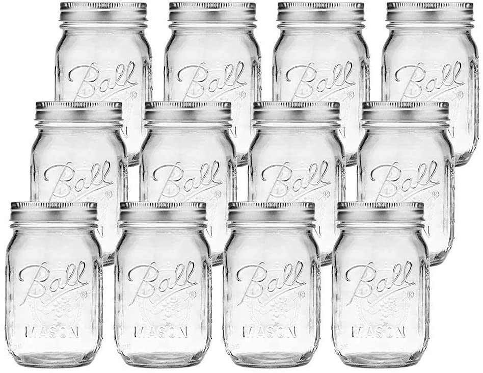 12 Pieces 480ml Mason Jars with Airtight Lids and Labels - Empty Glass Spice Bottles for Canning - Home & Garden > Kitchenware > Food Storage - Rivercity House & Home Co. (ABN 18 642 972 209) - Affordable Modern Furniture Australia