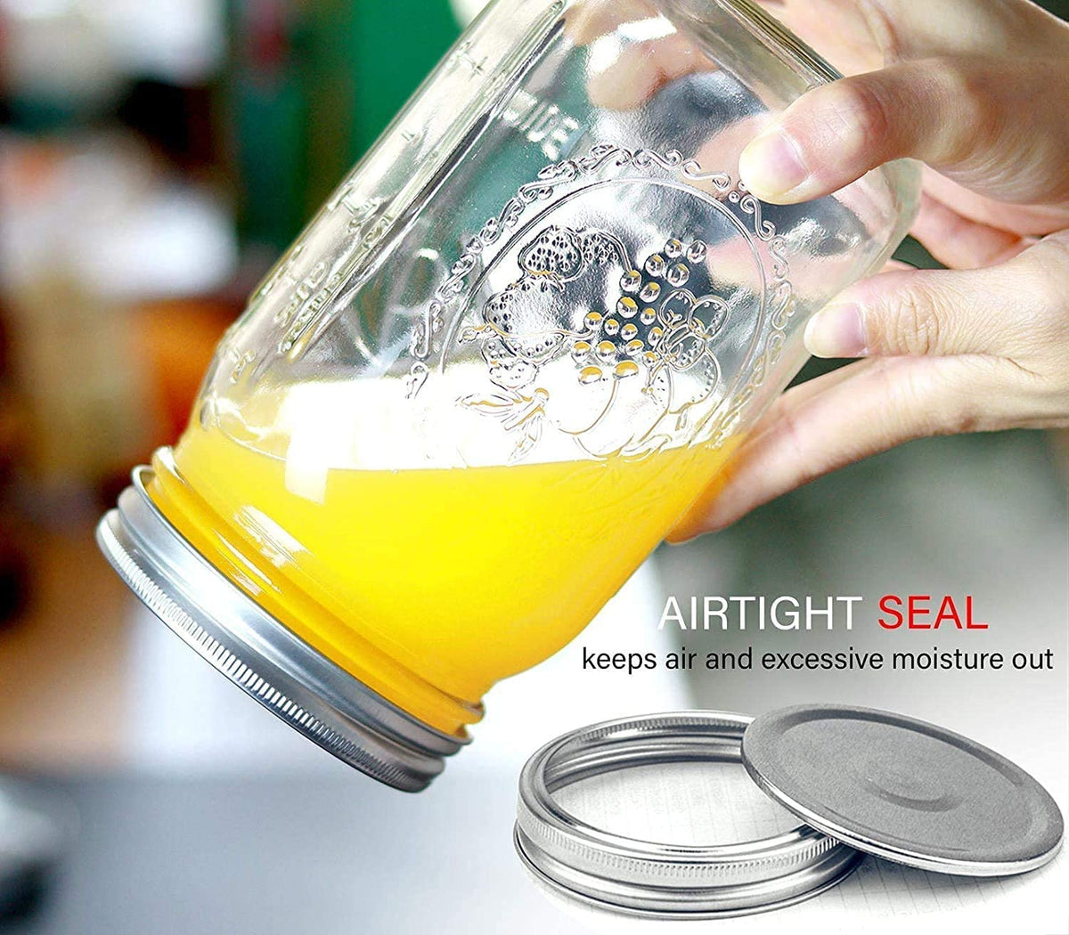 12 Pieces 480ml Mason Jars with Airtight Lids and Labels - Empty Glass Spice Bottles for Canning - Home & Garden > Kitchenware > Food Storage - Rivercity House & Home Co. (ABN 18 642 972 209) - Affordable Modern Furniture Australia