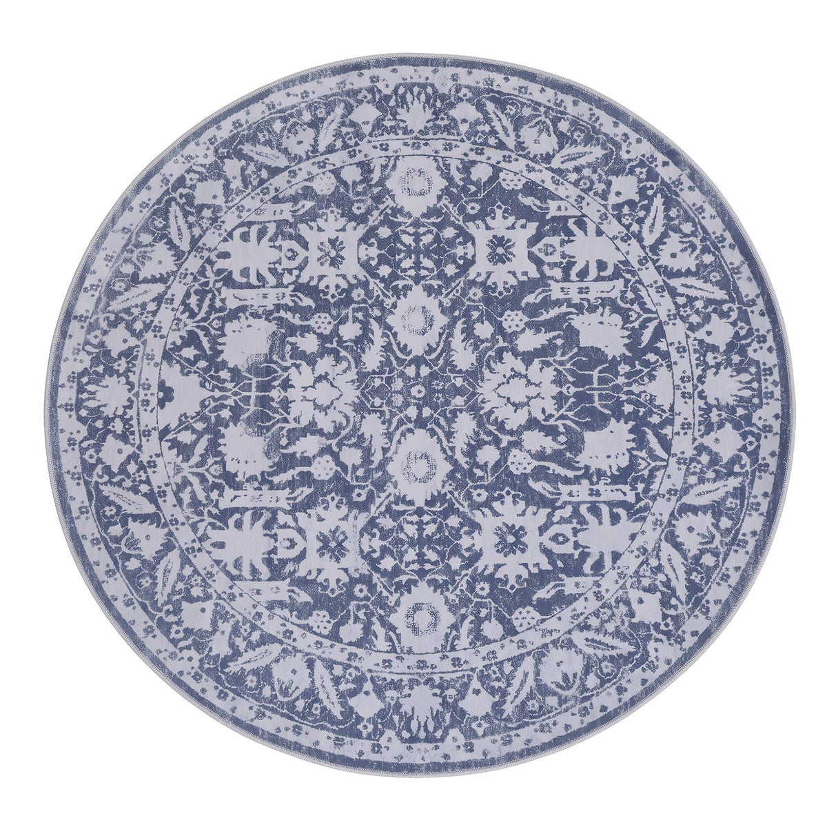120 cm Round Rug with Pad-Free Dense Dot Anti-Slip Backing for Living Room and Dining Area, Washable Polyester - Home & Garden > Rugs > Round Rugs - Rivercity House & Home Co. (ABN 18 642 972 209) - Affordable Modern Furniture Australia