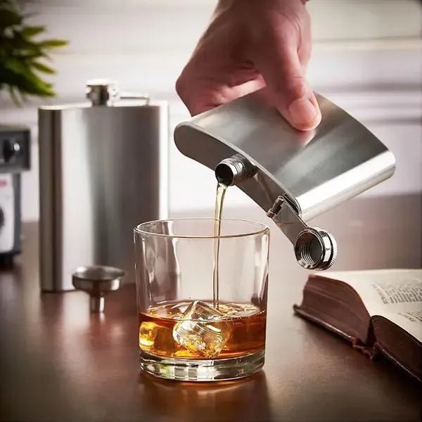 120 ml Stainless Steel Hip Flask with Hinged Screw Cap Leak-Resistant Portable Drink Container for Camping BBQs and Travel - Silver - Home & Garden > Kitchenware > Drinkware - Rivercity House & Home Co. (ABN 18 642 972 209) - Affordable Modern Furniture Australia
