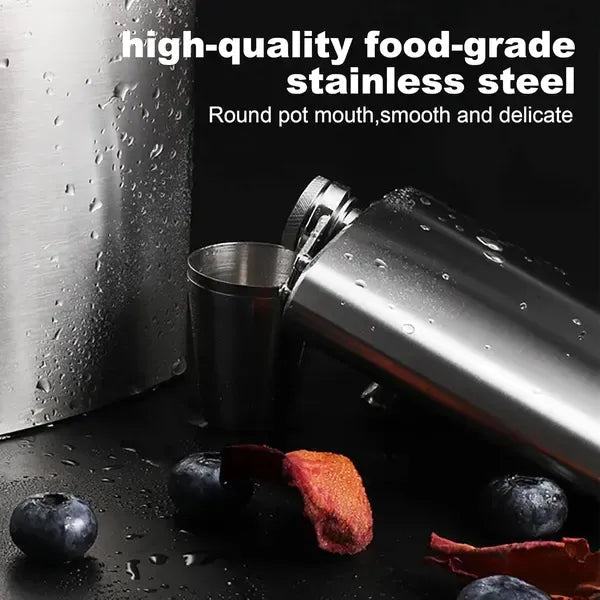 120 ml Stainless Steel Hip Flask with Hinged Screw Cap Leak-Resistant Portable Drink Container for Camping BBQs and Travel - Silver - Home & Garden > Kitchenware > Drinkware - Rivercity House & Home Co. (ABN 18 642 972 209) - Affordable Modern Furniture Australia