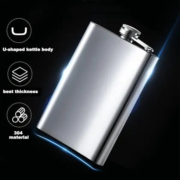 120 ml Stainless Steel Hip Flask with Hinged Screw Cap Leak-Resistant Portable Drink Container for Camping BBQs and Travel - Silver - Home & Garden > Kitchenware > Drinkware - Rivercity House & Home Co. (ABN 18 642 972 209) - Affordable Modern Furniture Australia