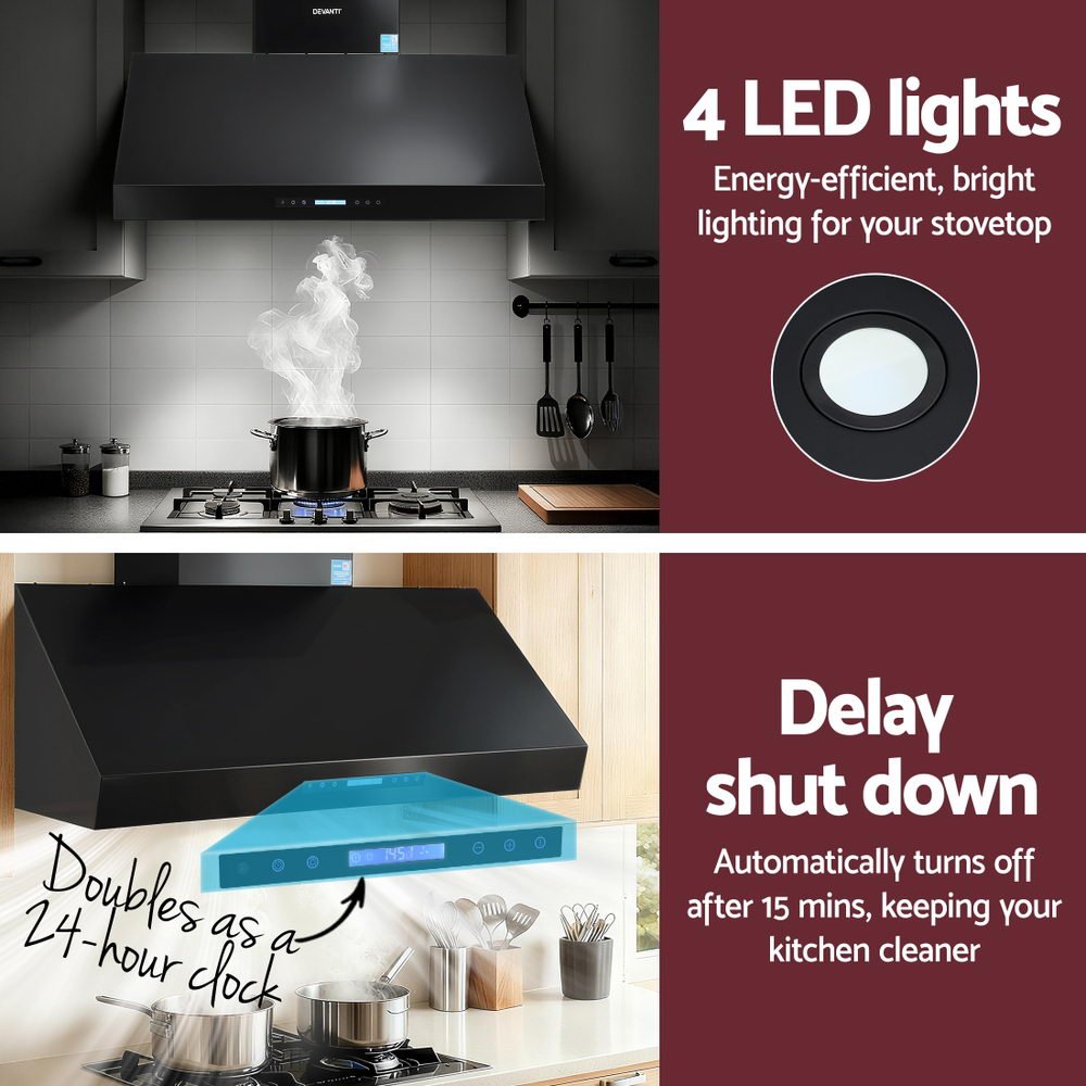 1200mm Commercial BBQ Range Hood Dual Motor W/ Remote Control Black - Appliances > Kitchen Appliances > Cooking Ranges - Rivercity House & Home Co. (ABN 18 642 972 209) - Affordable Modern Furniture Australia