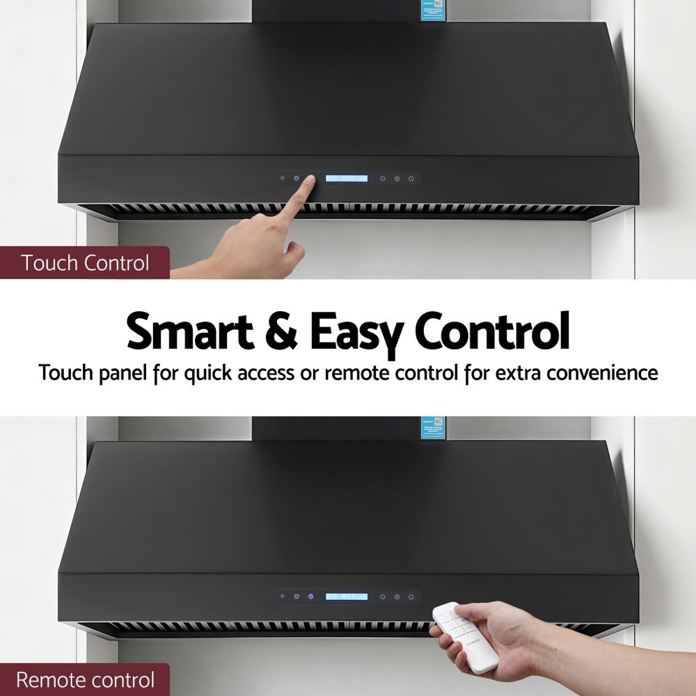 1200mm Commercial BBQ Range Hood Dual Motor W/ Remote Control Black - Appliances > Kitchen Appliances > Cooking Ranges - Rivercity House & Home Co. (ABN 18 642 972 209) - Affordable Modern Furniture Australia