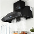 1200mm Commercial Dual Motor BBQ Range Hood with Remote Control - Black