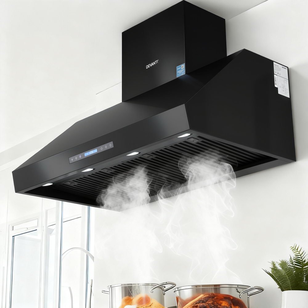 1200mm Commercial BBQ Range Hood Dual Motor W/ Remote Control Black - Appliances > Kitchen Appliances > Cooking Ranges - Rivercity House & Home Co. (ABN 18 642 972 209) - Affordable Modern Furniture Australia