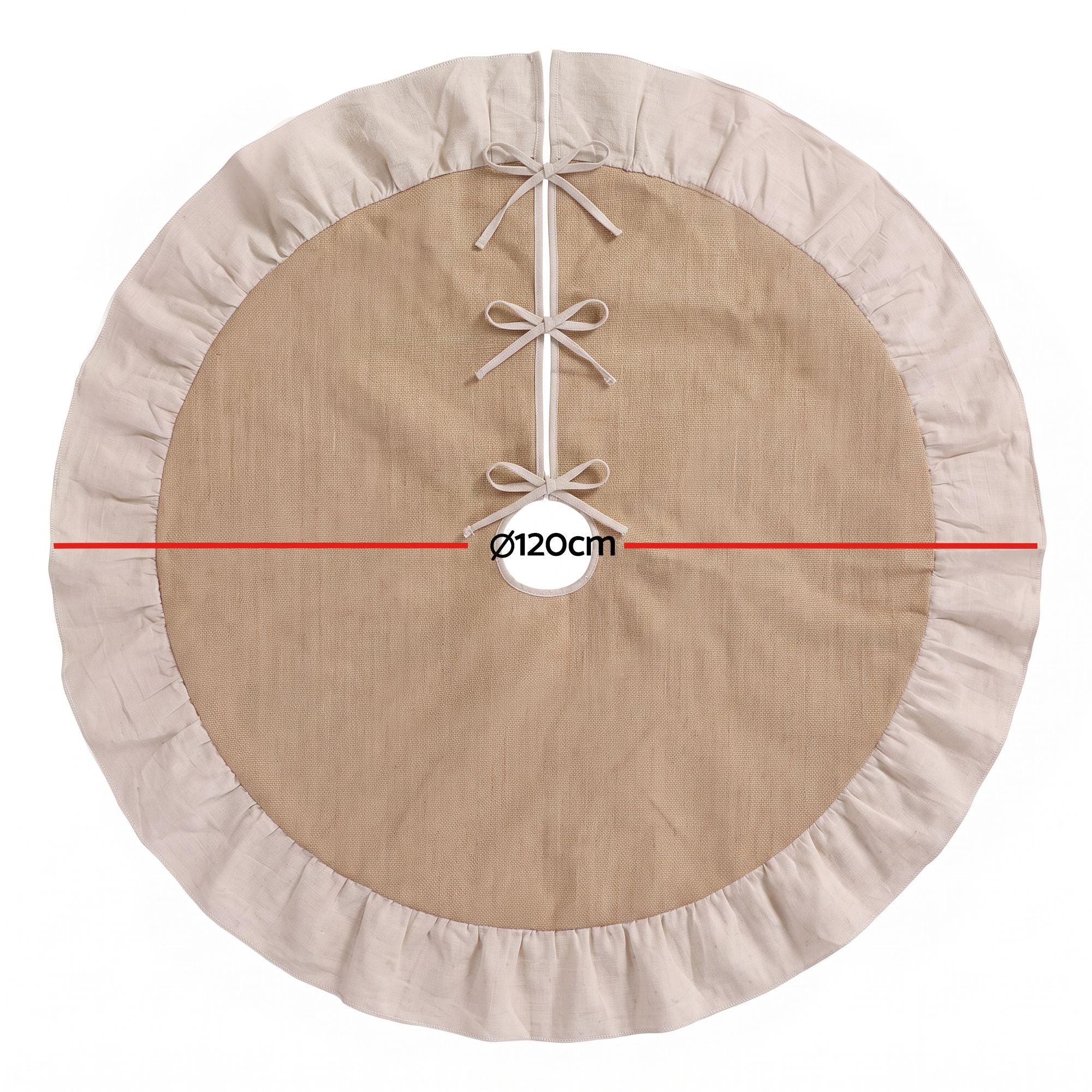 120cm Christmas Tree Skirt Linen Christmas Tree Mat Decor - Occasions > Christmas > Christmas Decorations - Rivercity House & Home Co. (ABN 18 642 972 209) - Affordable Modern Furniture Australia