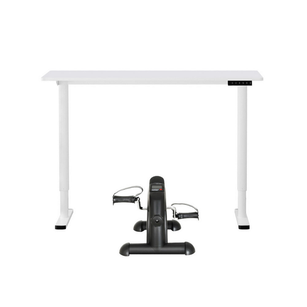 120cm Electric Standing Desk with Mini Peal Exercise Bike Home Office - Furniture > Office > Office & Desk Chairs - Rivercity House & Home Co. (ABN 18 642 972 209) - Affordable Modern Furniture Australia